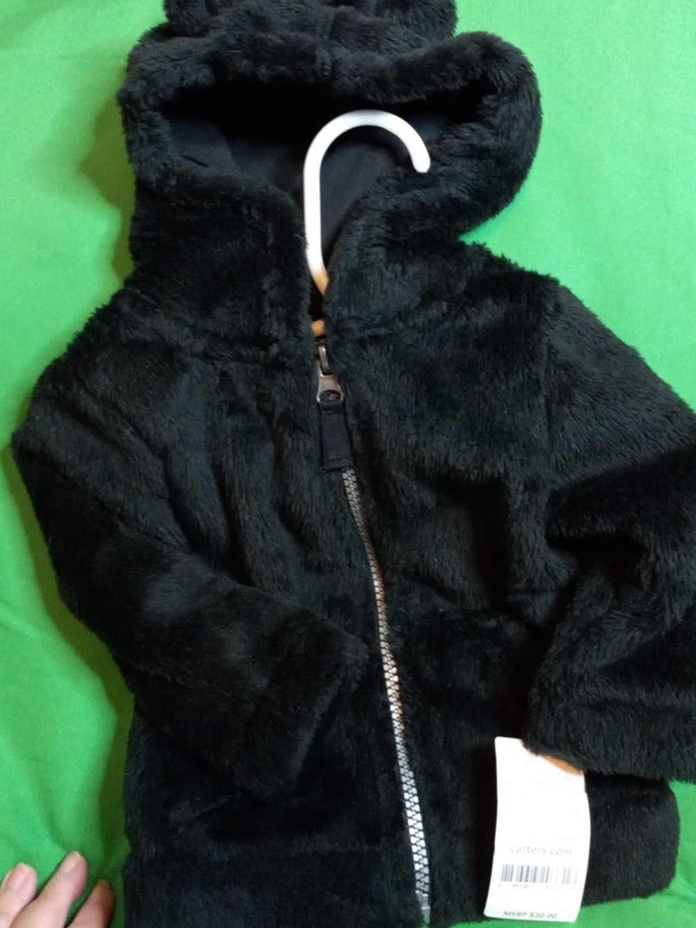 Carter's Black Faux Fur Hooded Jacket
